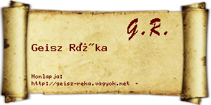 Geisz Réka névjegykártya
